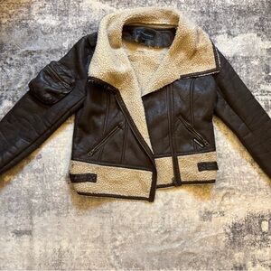Members Only Brown and Cream Bomber Jacket